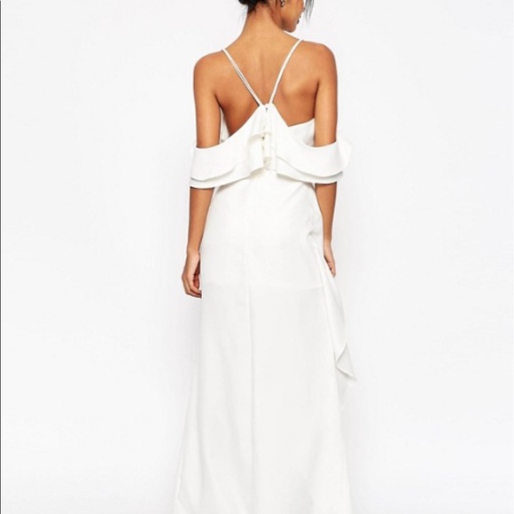 ASOS Green Cold Shoulder Ruffle Maxi Dress 💚👗 - Picture 6 of 6